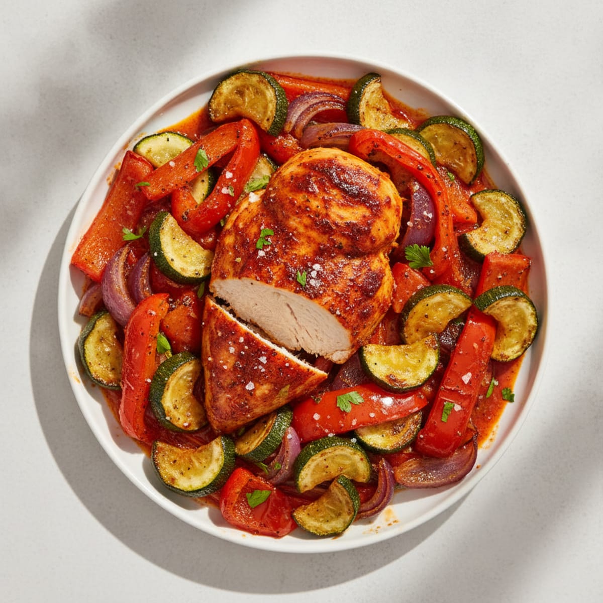 Spicy Harissa Chicken with Roasted Vegetables