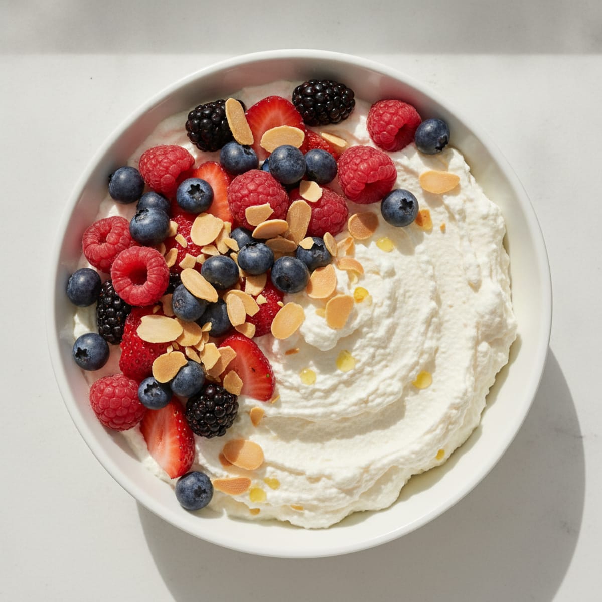 Greek Yogurt Protein Mousse with Mixed Berries