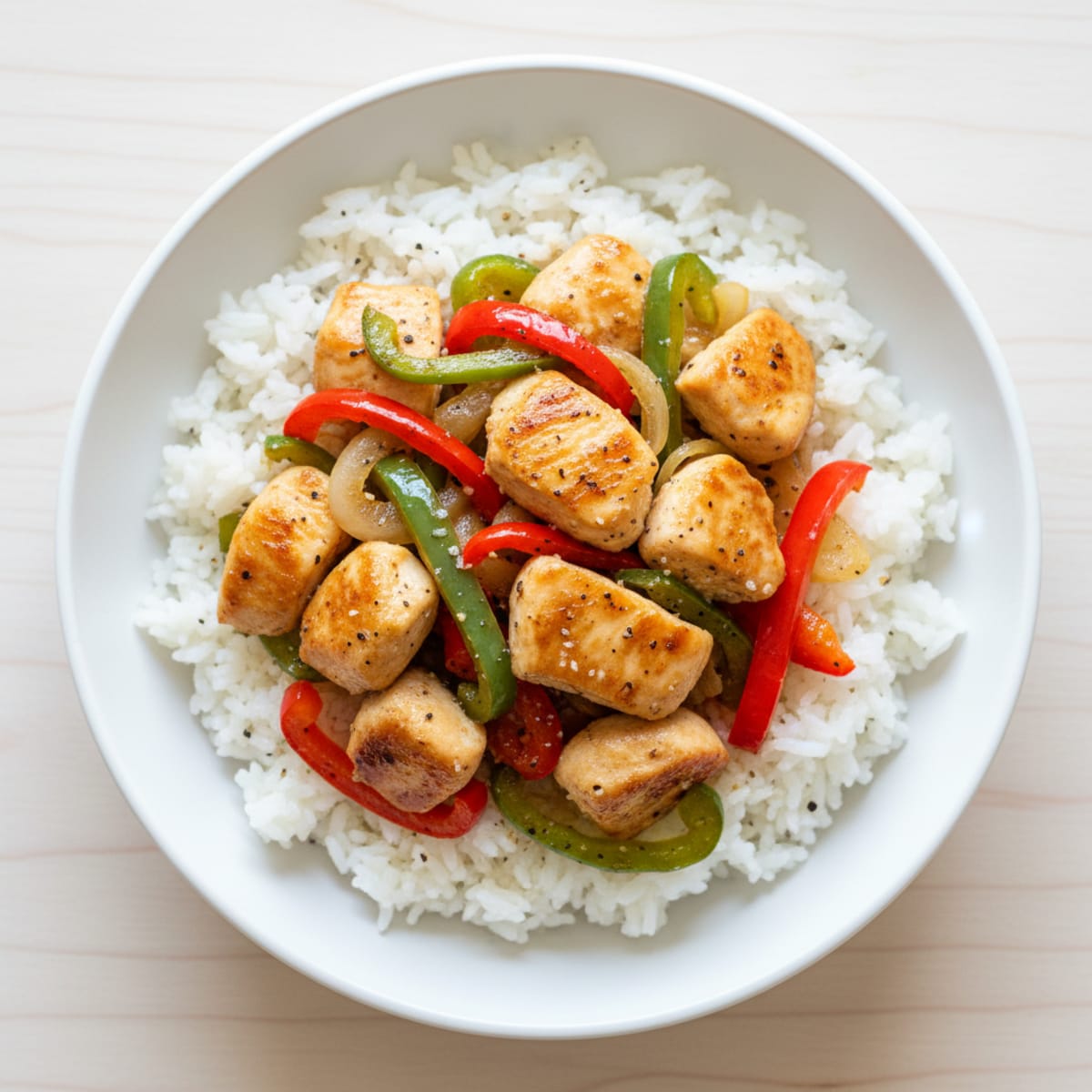 Chicken and Pepper Rice Bowl
