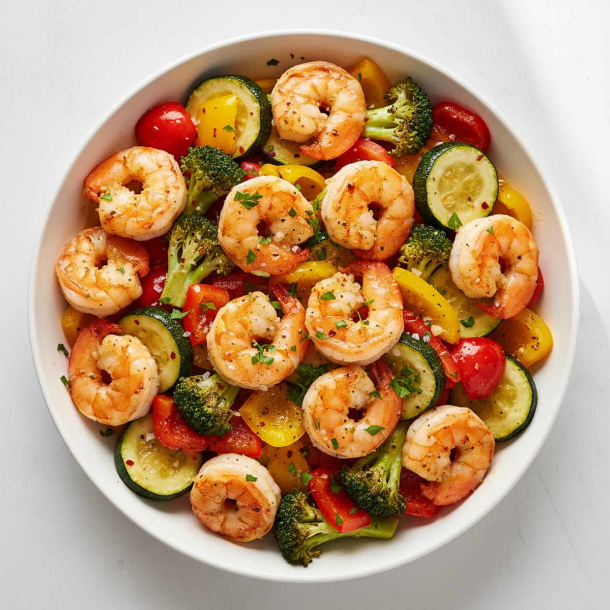 Garlic Shrimp with Roasted Vegetables