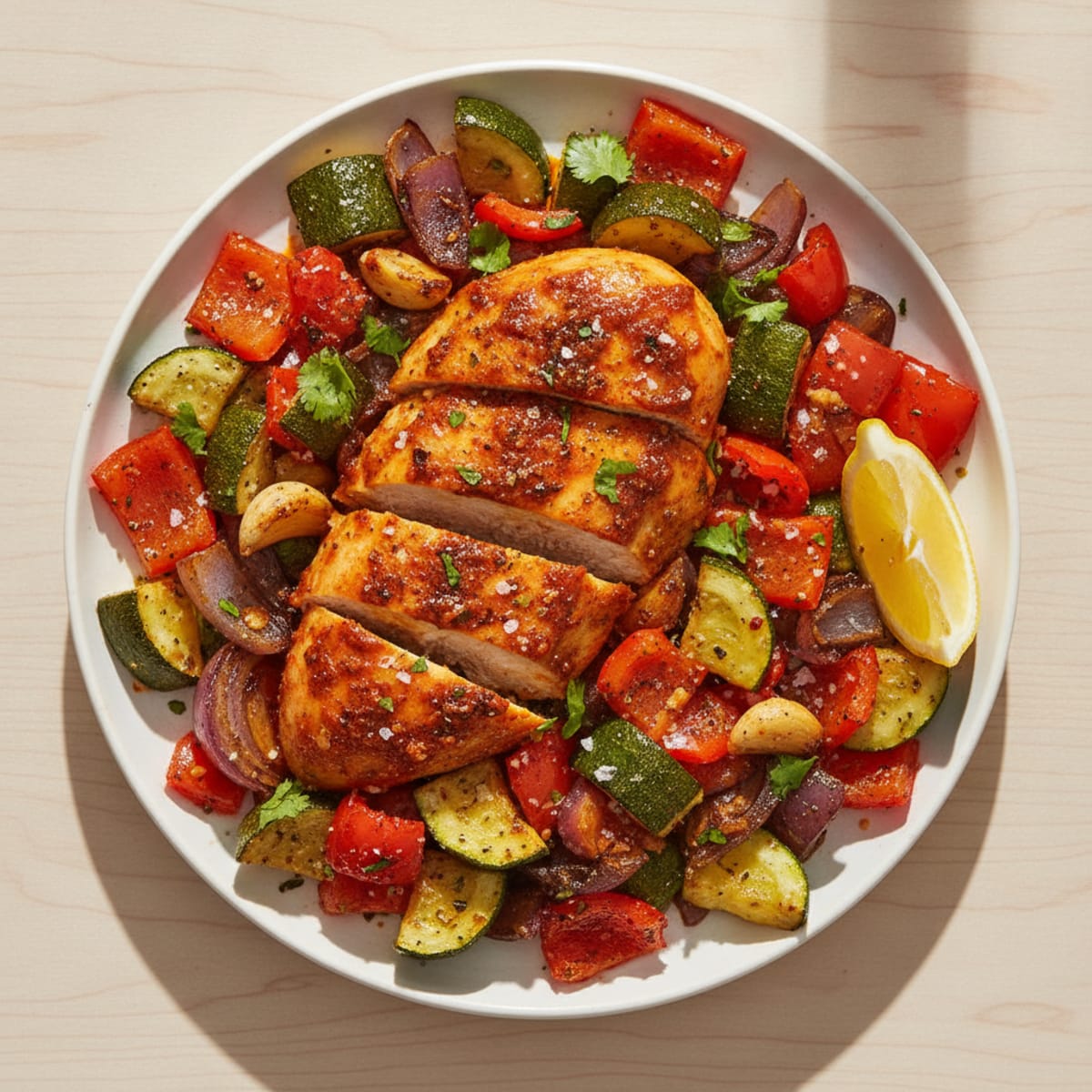 Spicy Harissa Chicken with Roasted Vegetables
