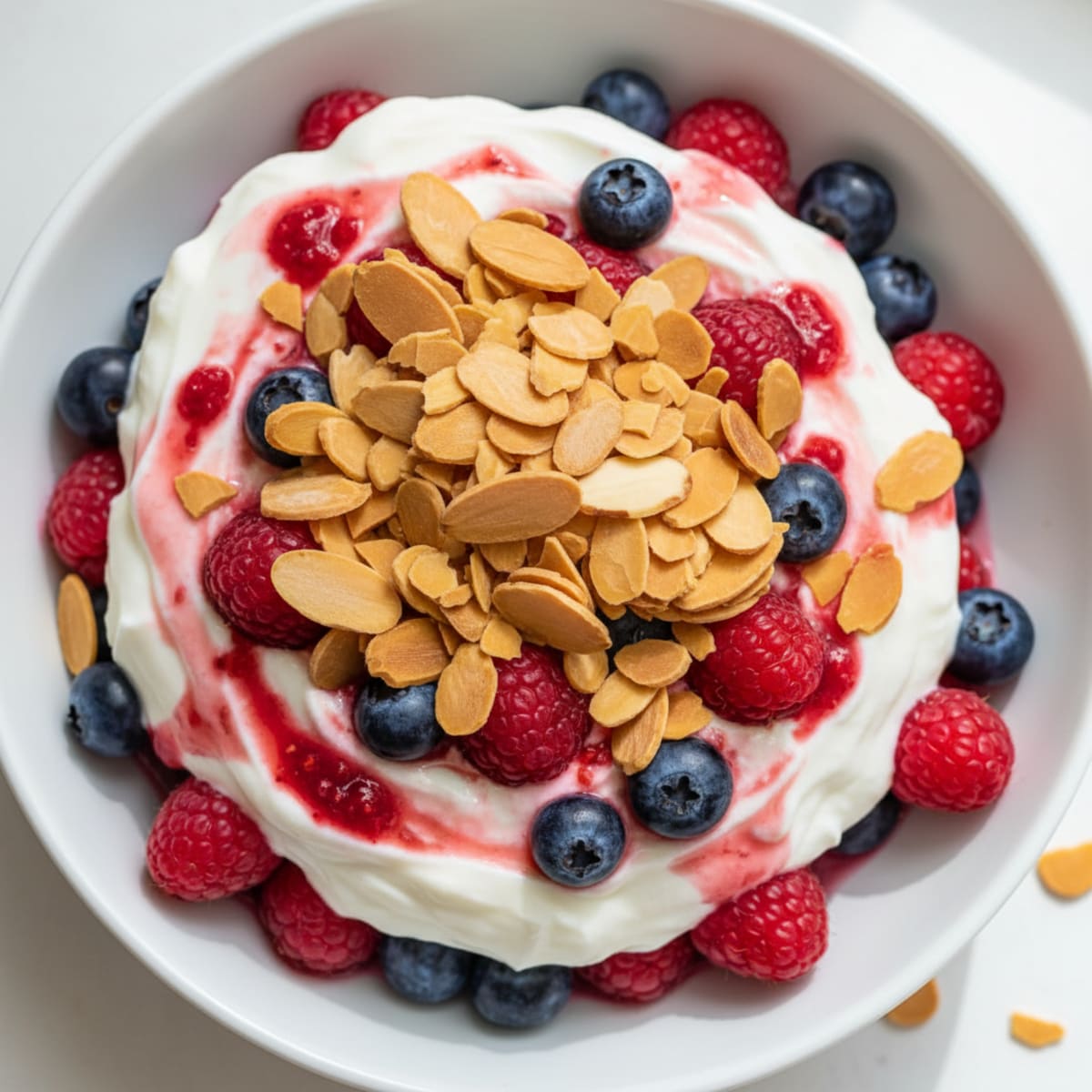 Greek Yogurt Protein Parfait with Berries and Almonds