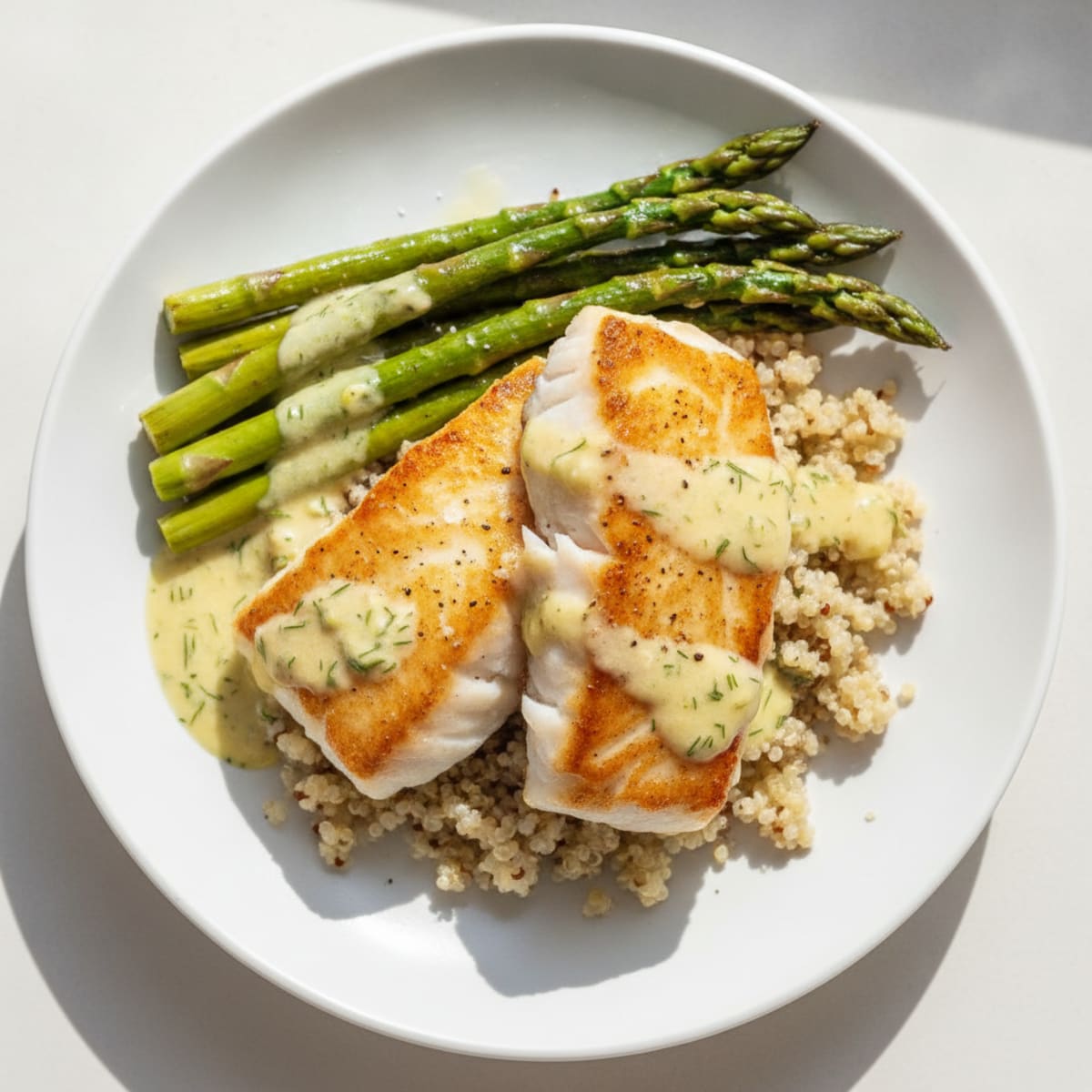 Pan-Seared Cod with Lemon-Dill Sauce