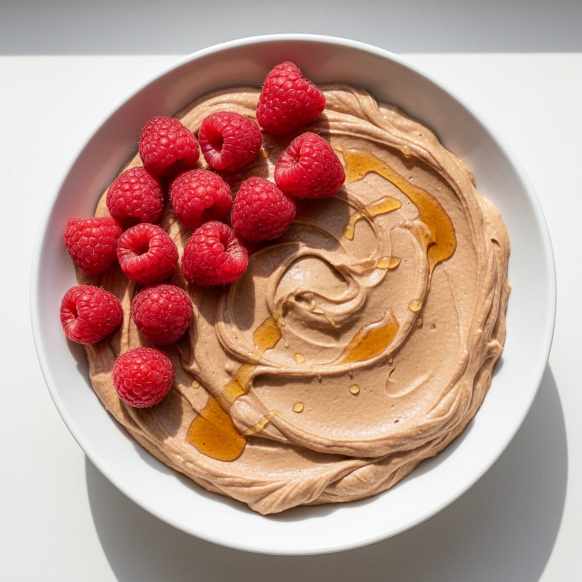 Chocolate Protein Mousse with Silken Tofu and Raspberries