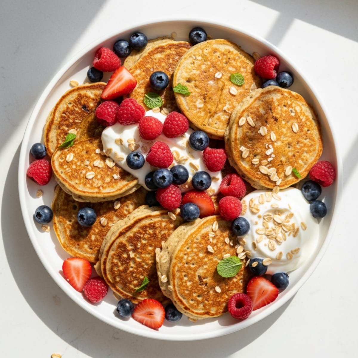 High-Protein Buttermilk-Style Berry Pancakes