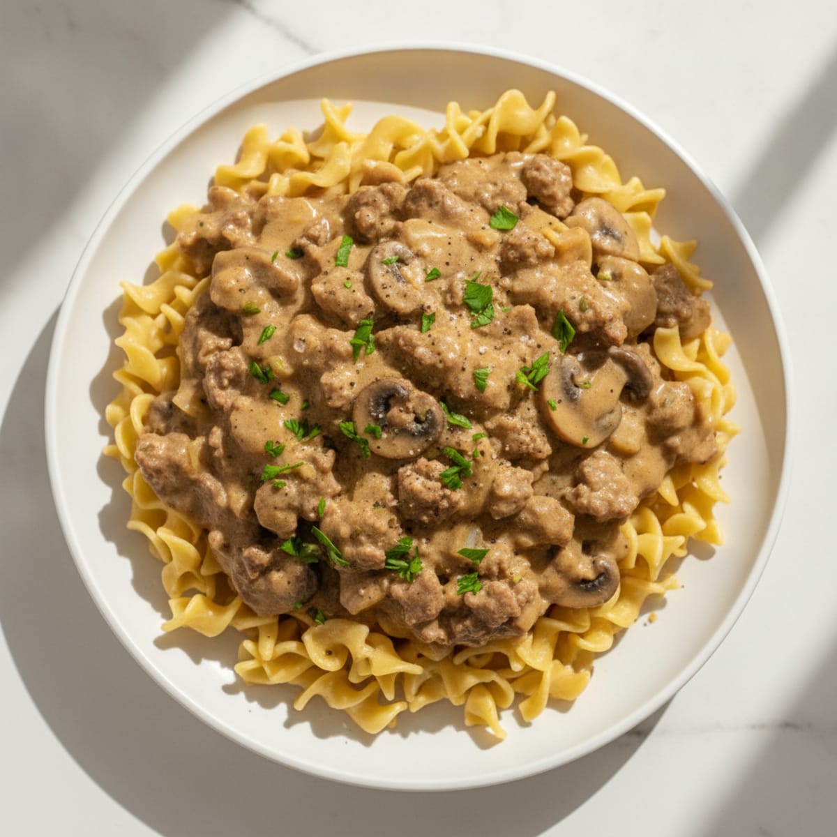 Classic Beef Stroganoff with Egg Noodles
