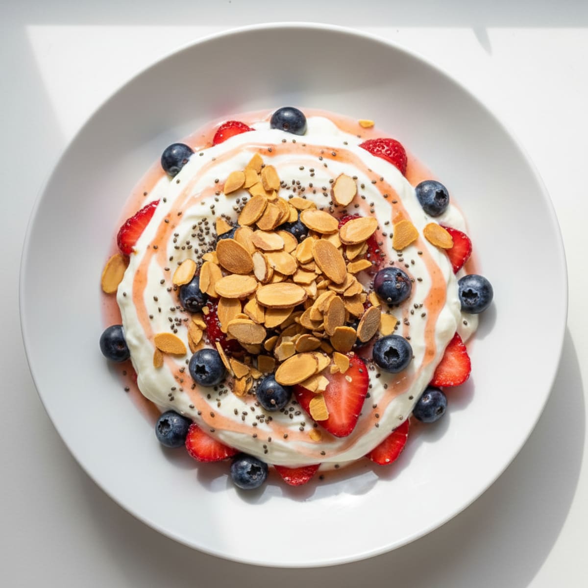 Greek Yogurt Protein Parfait with Berries and Almonds