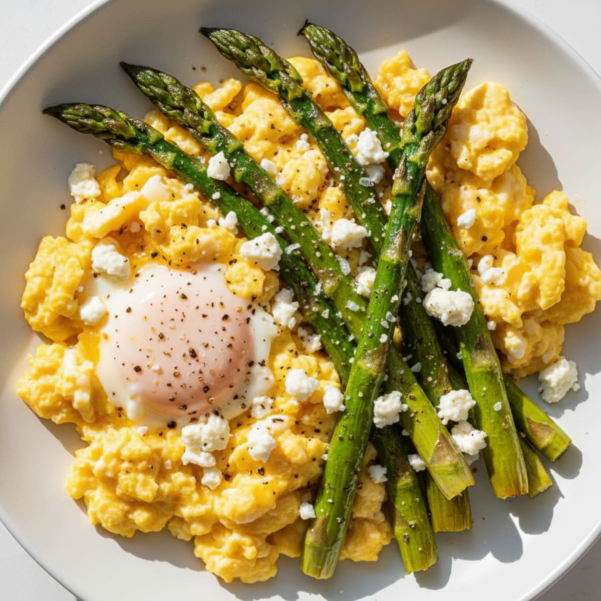 Scrambled Eggs with Roasted Asparagus