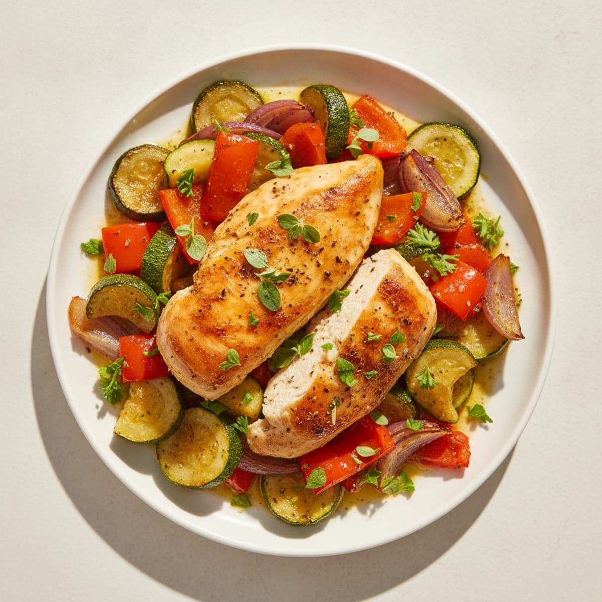 Herb-Marinated Chicken with Roasted Vegetables