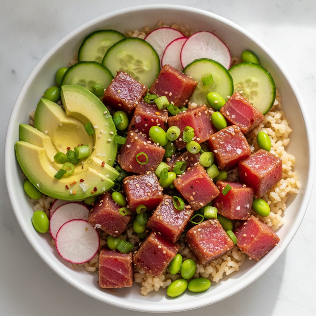 Ahi Tuna Hawaiian Poke Bowl
