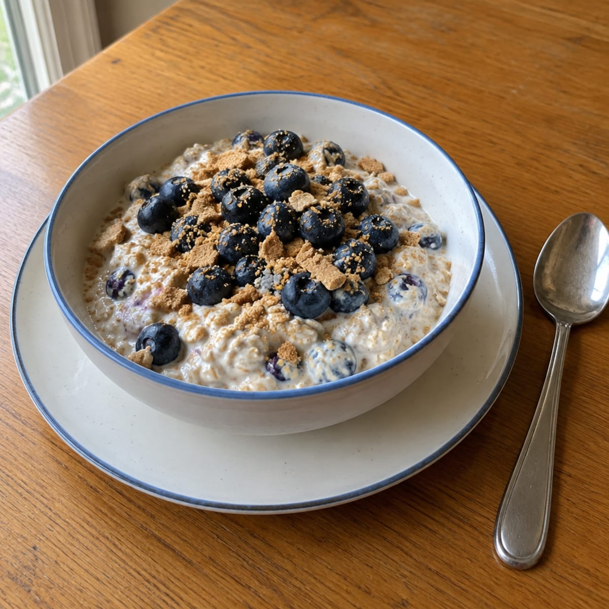 Blueberry cheesecake overnight oats