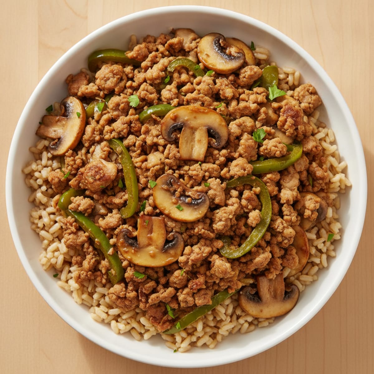 Turkey and Mushroom Rice Bowl
