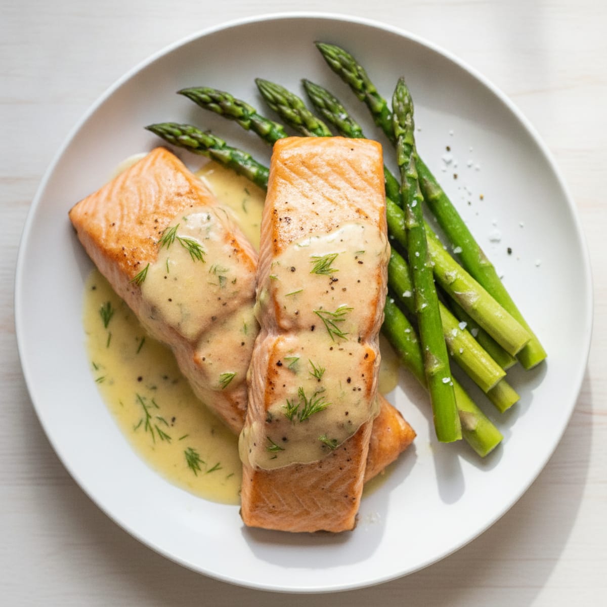 Baked Salmon with Lemon-Dill Sauce