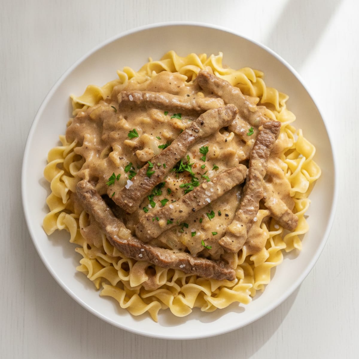 Sirloin Steak Stroganoff with Egg Noodles
