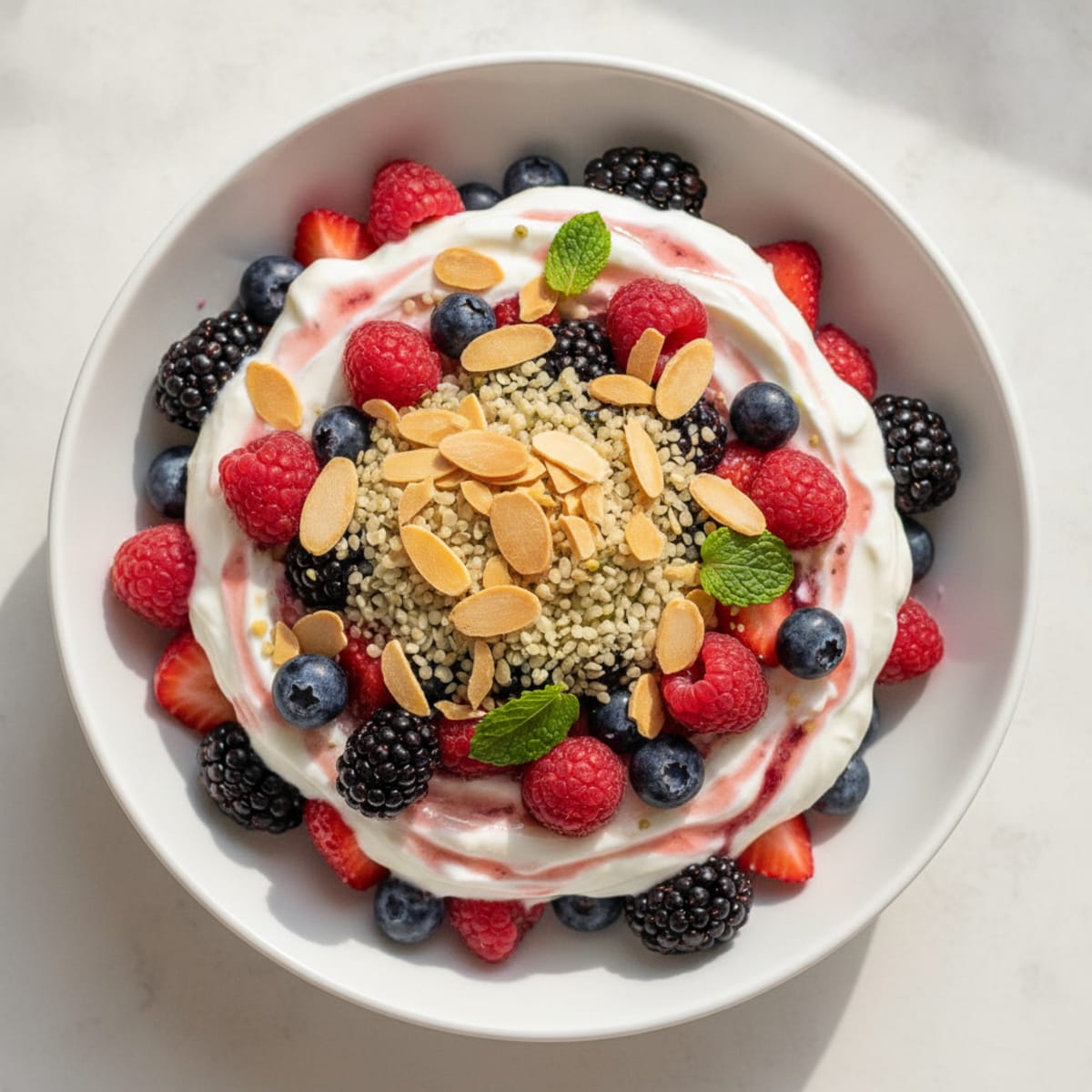 Greek Yogurt Protein Parfait with Mixed Berries