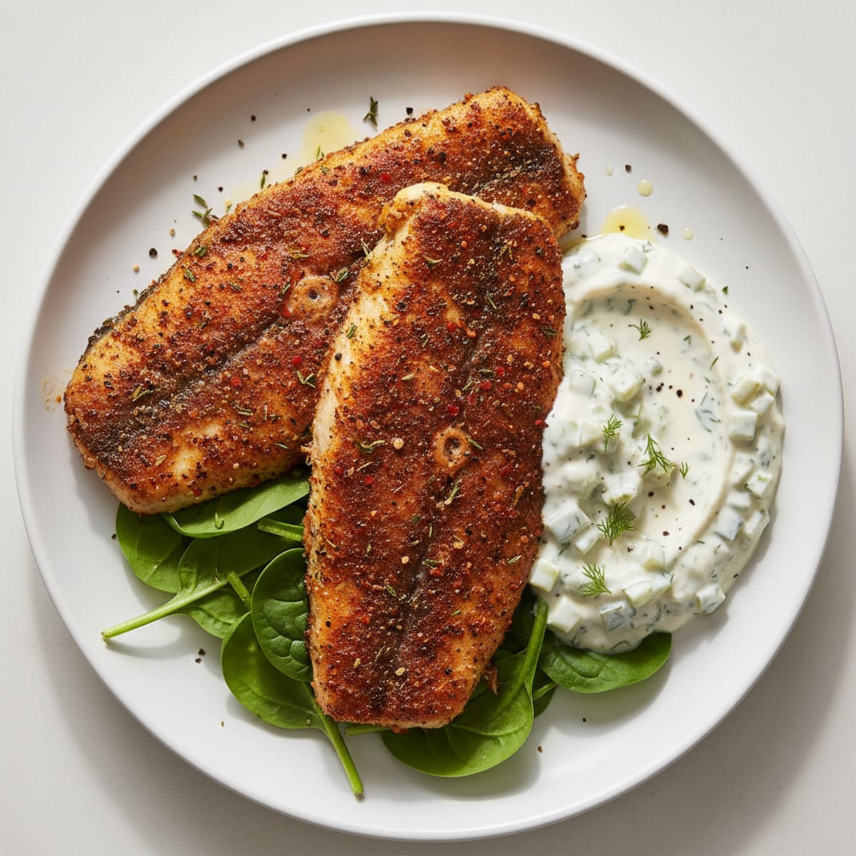 Blackened Catfish with Tartar Sauce