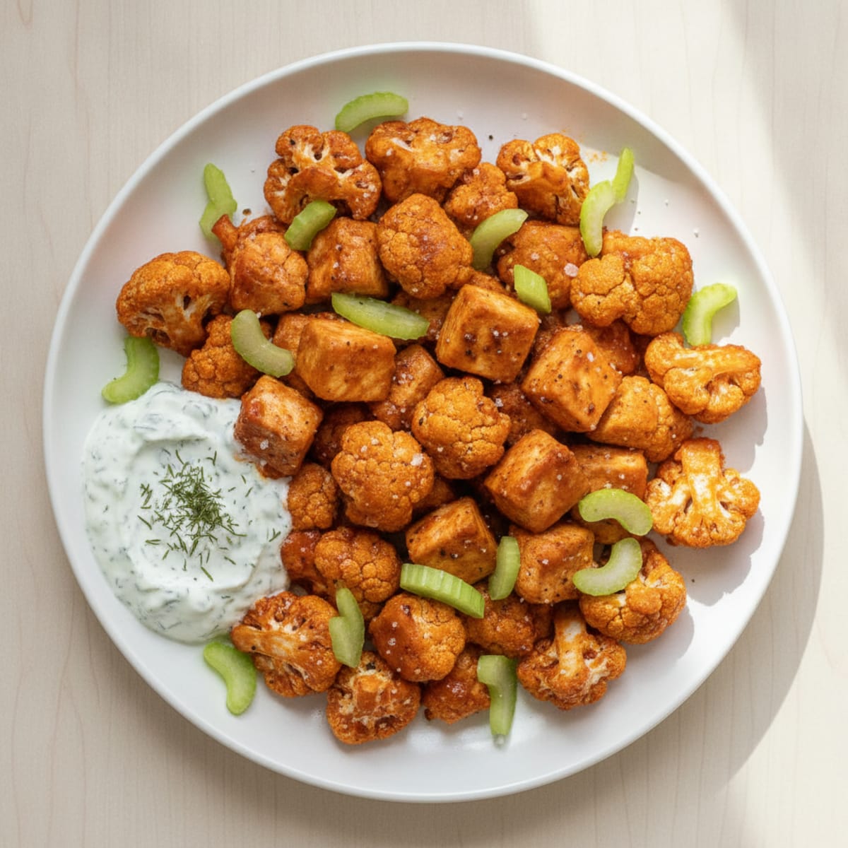 Buffalo Roasted Cauliflower Bites