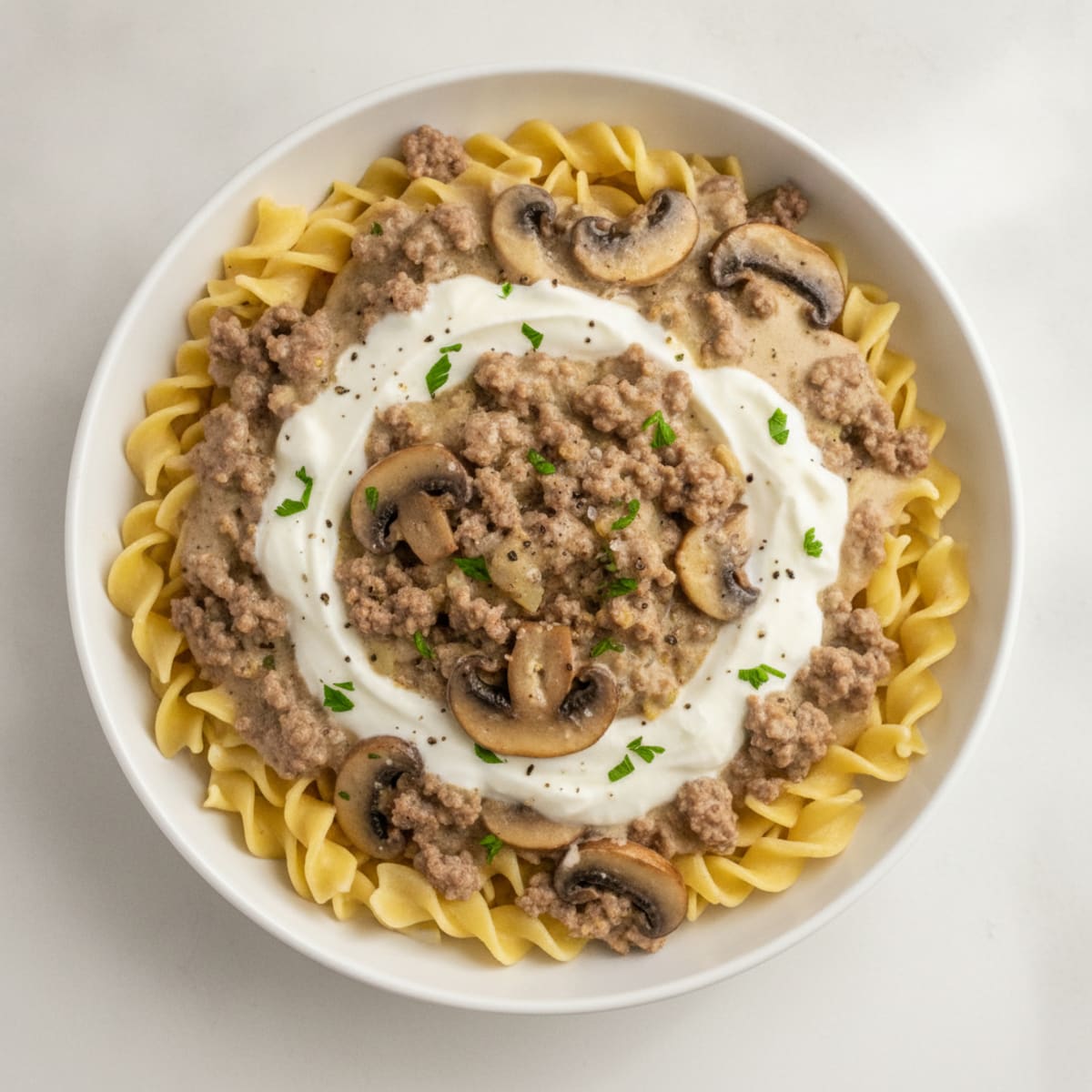 Classic Beef Stroganoff with Egg Noodles