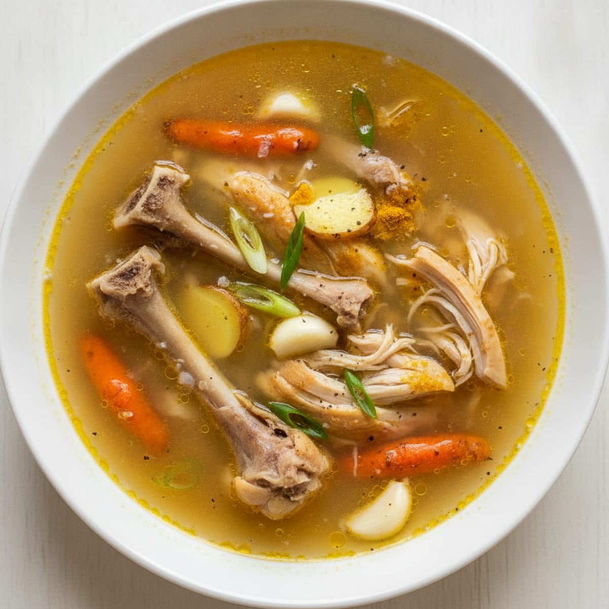 Chicken Bone Broth with Ginger Turmeric