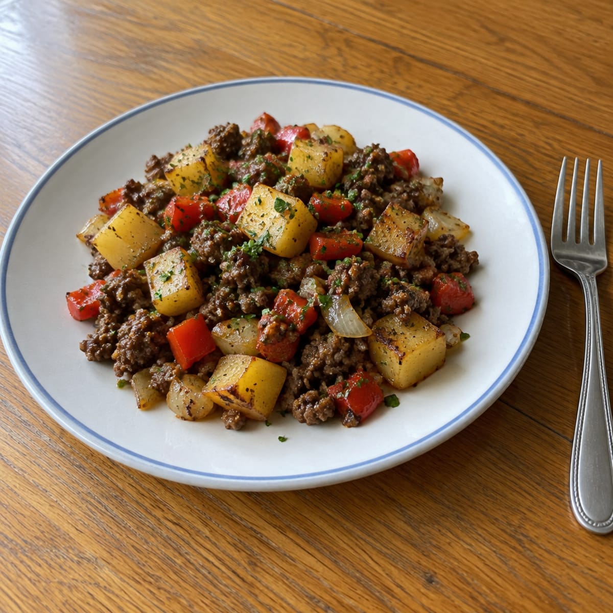 Ground beef and potato skillet