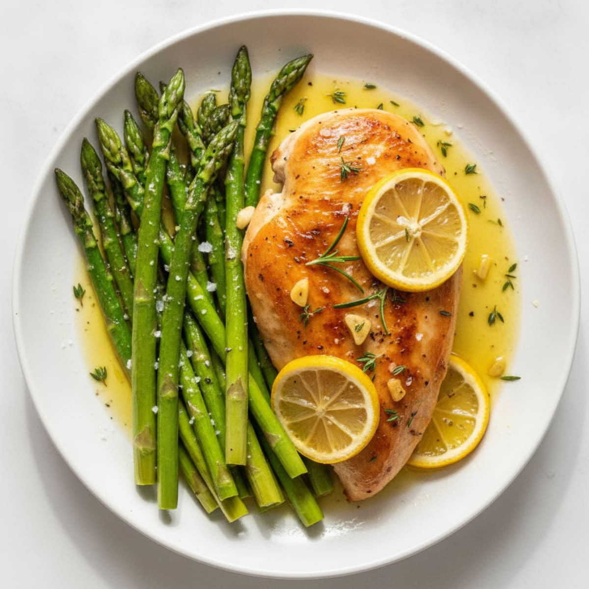 Lemon Herb Roasted Chicken with Asparagus