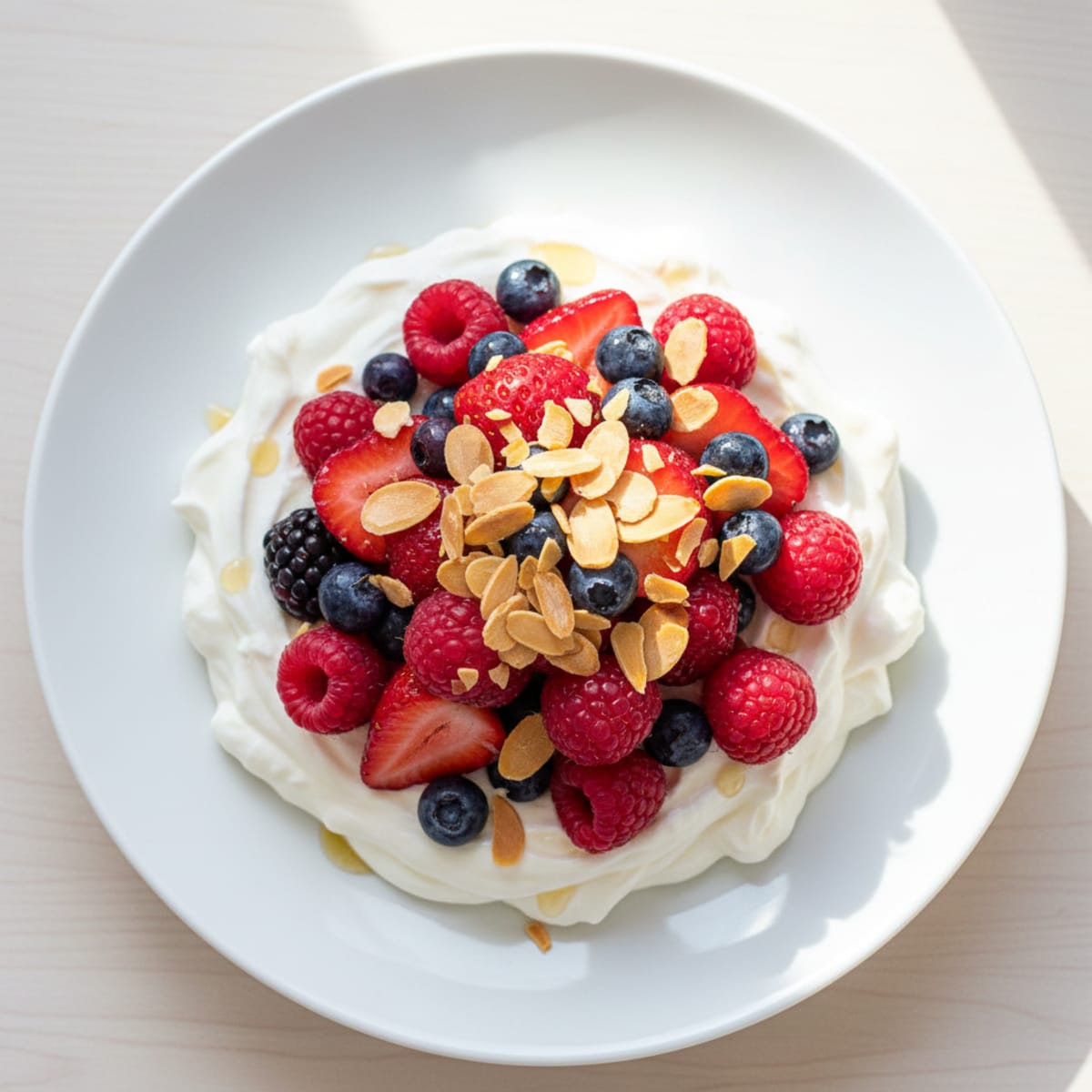 Silky Greek Yogurt Protein Pudding with Mixed Berries