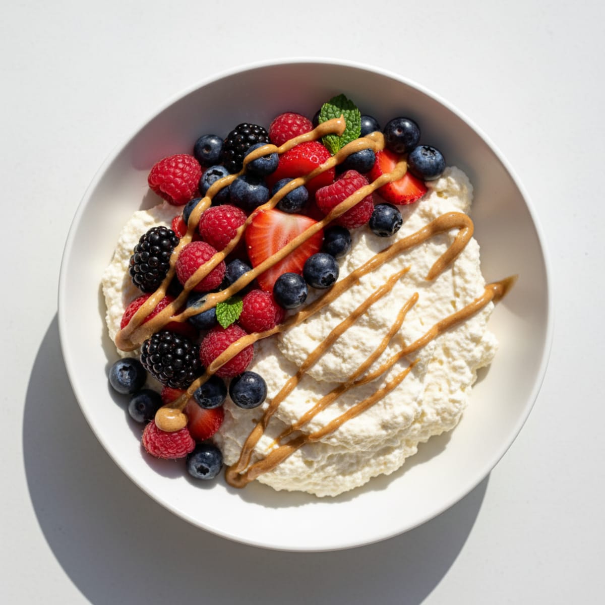 Greek Yogurt Protein Mousse with Mixed Berries