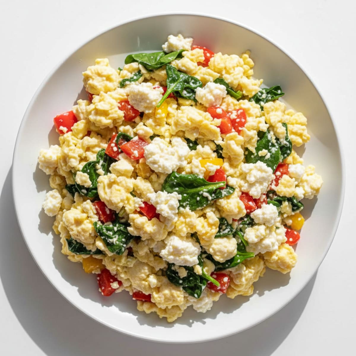 Egg White Veggie Scramble with Cottage Cheese
