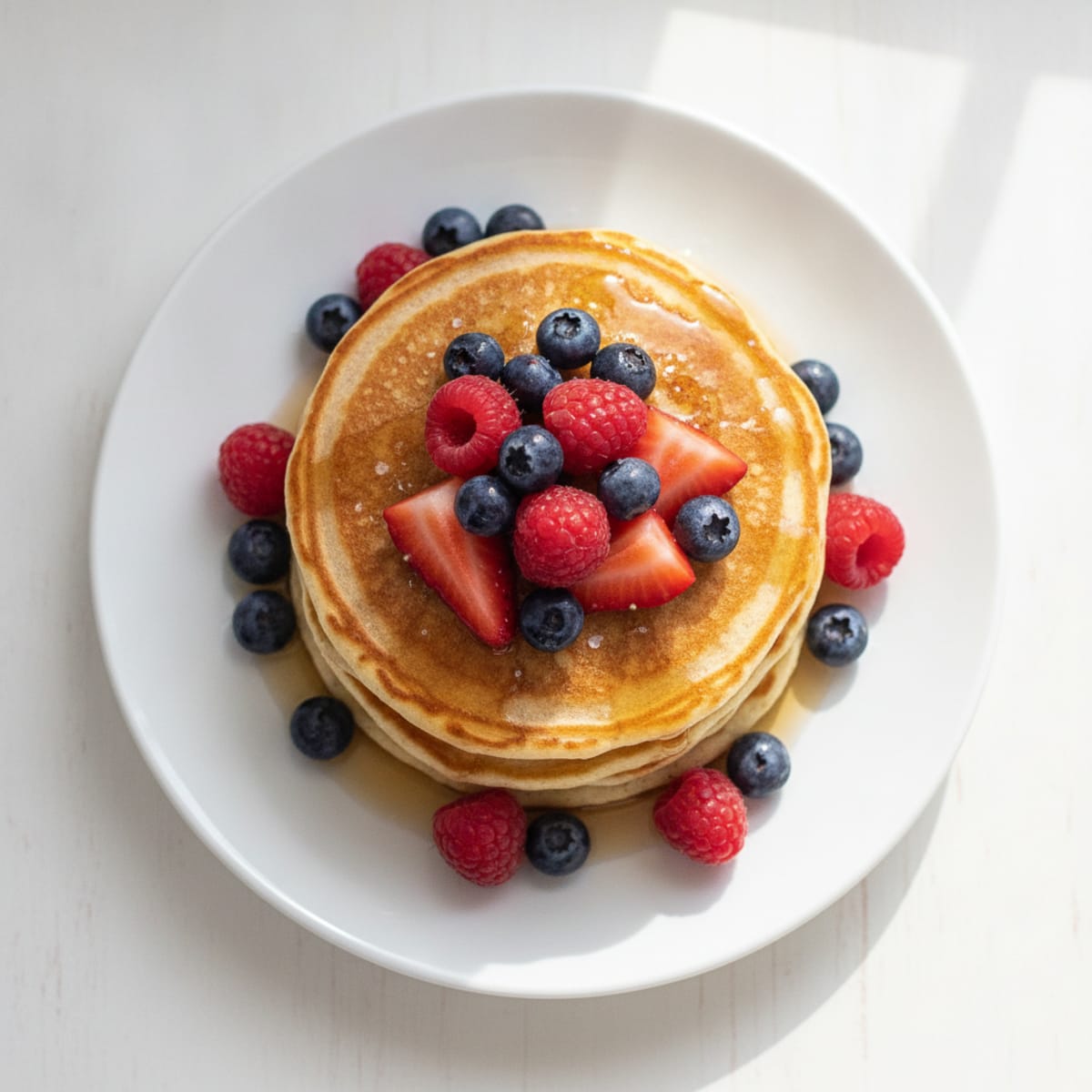 Fluffy Buttermilk Pancakes with Berries