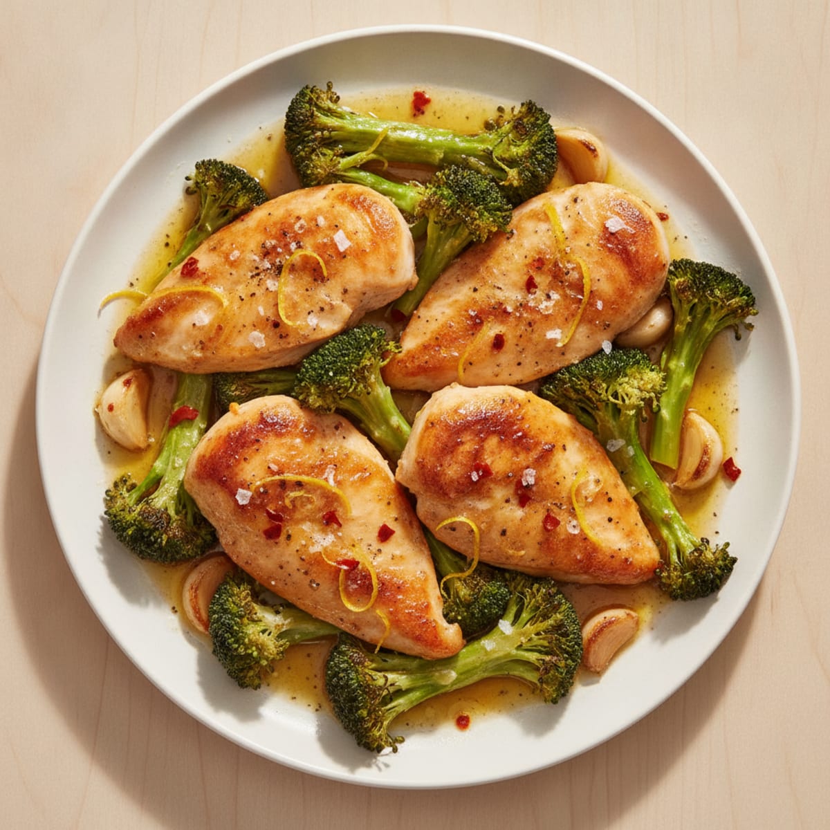 Roasted Garlic-Lemon Chicken and Broccoli
