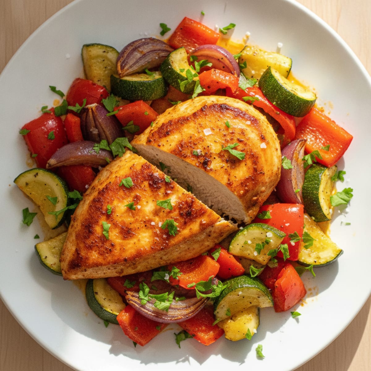 Spicy Harissa Chicken with Roasted Vegetables