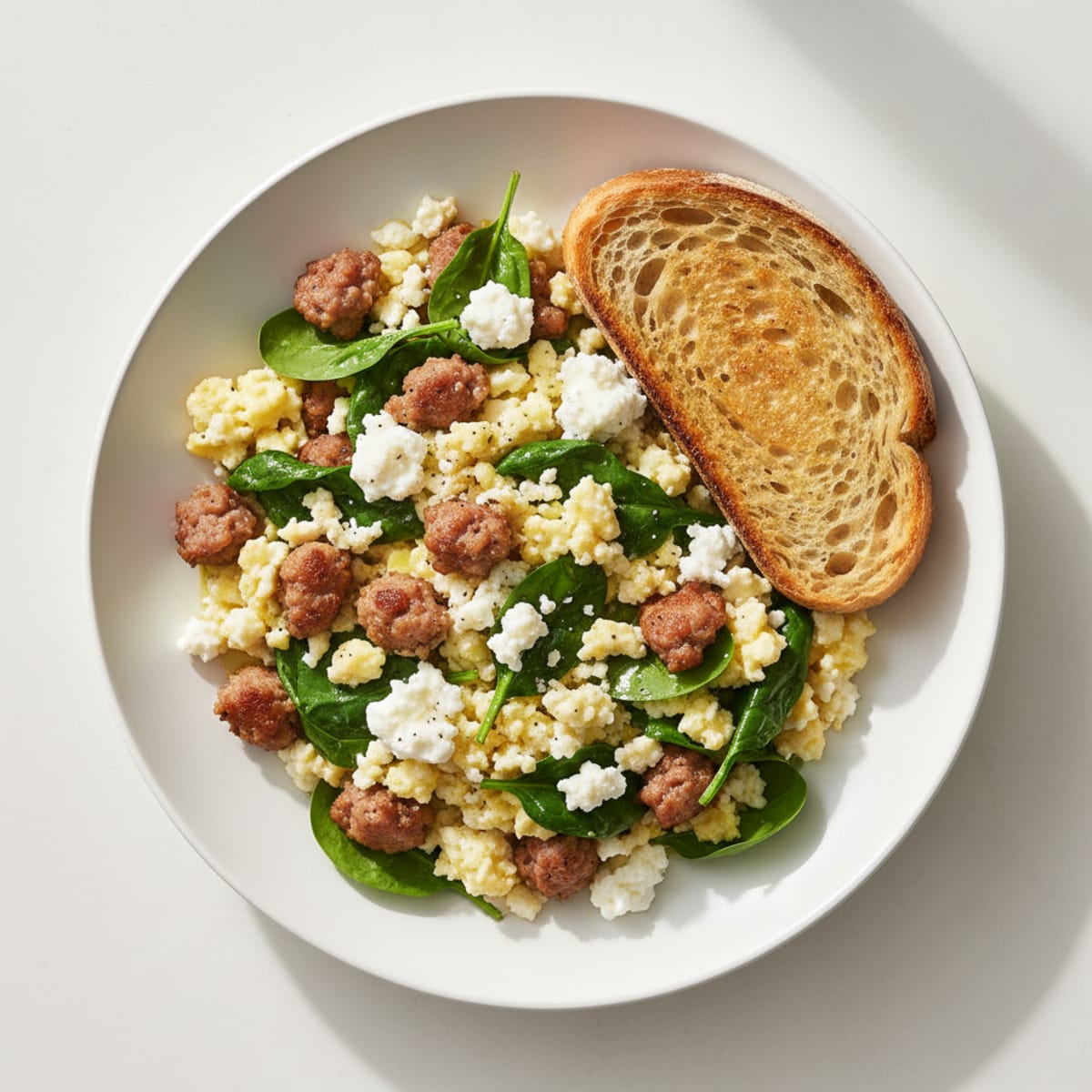 Egg White and Turkey Sausage Scramble with Cottage Cheese