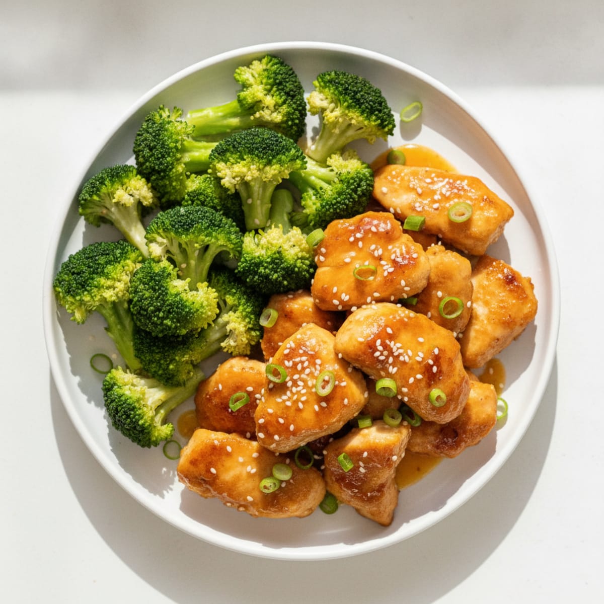 Orange Glazed Chicken with Steamed Broccoli