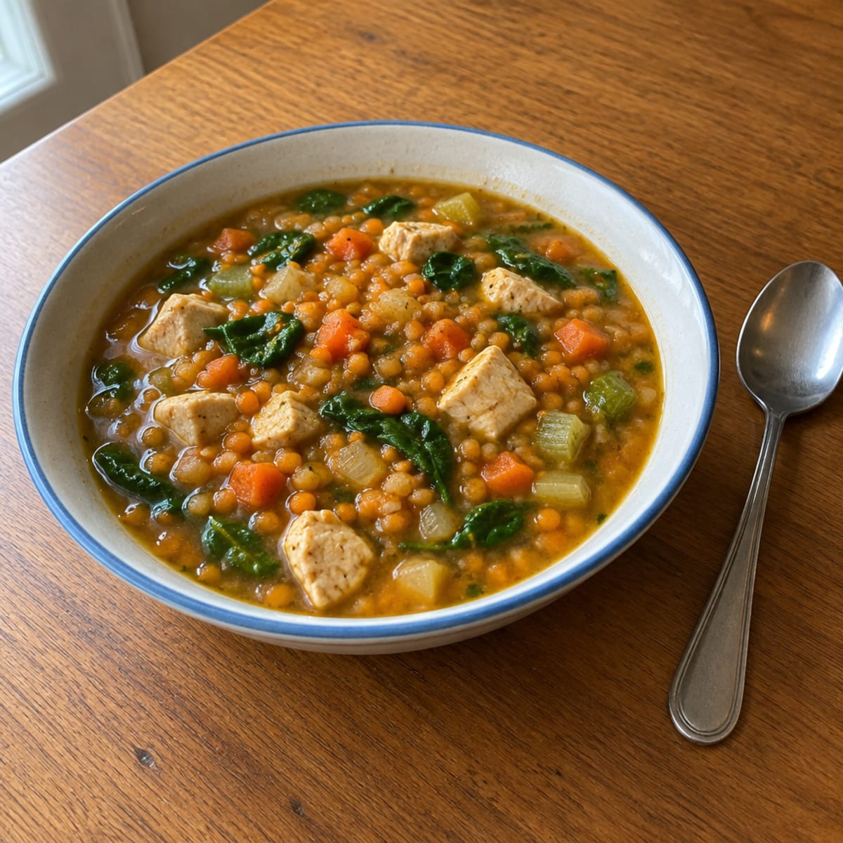 Hearty vegetable and lentil soup