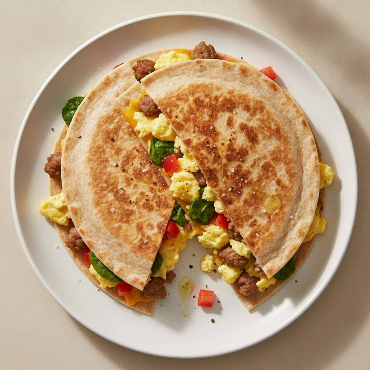 Sausage and Egg Breakfast Quesadilla