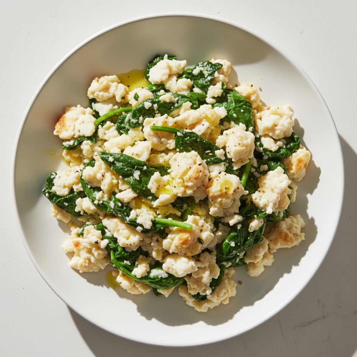 Egg White Spinach Scramble