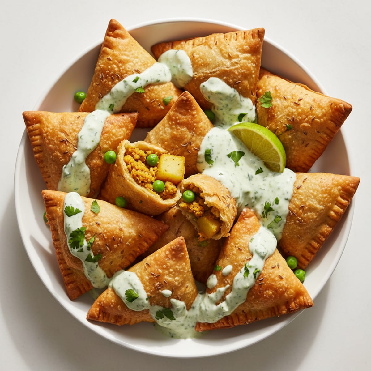 Spiced Potato and Pea Samosas