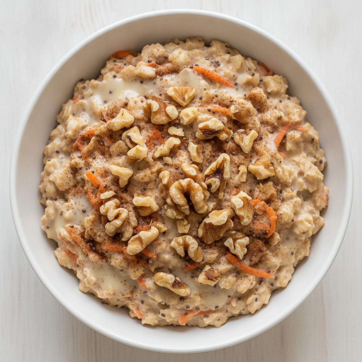 Carrot Cake Overnight Oats with Walnuts