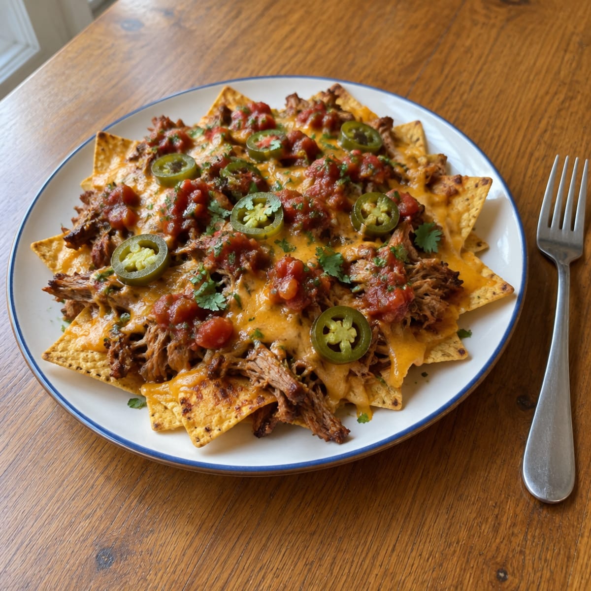Pulled pork nachos platter