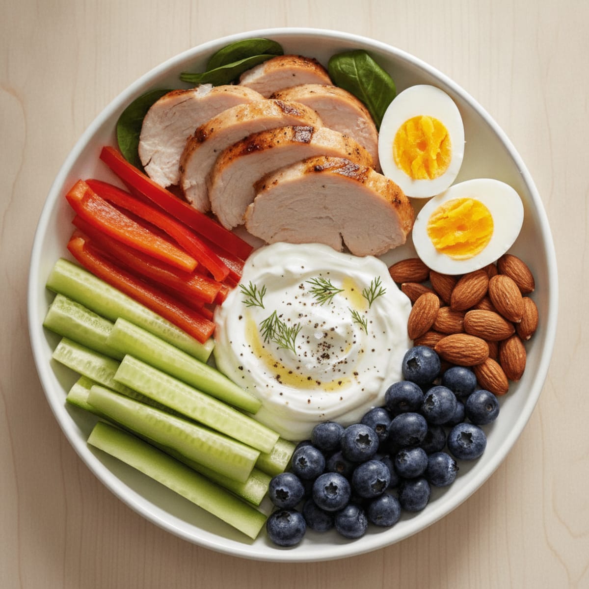 High-Protein Mediterranean Snack Platter