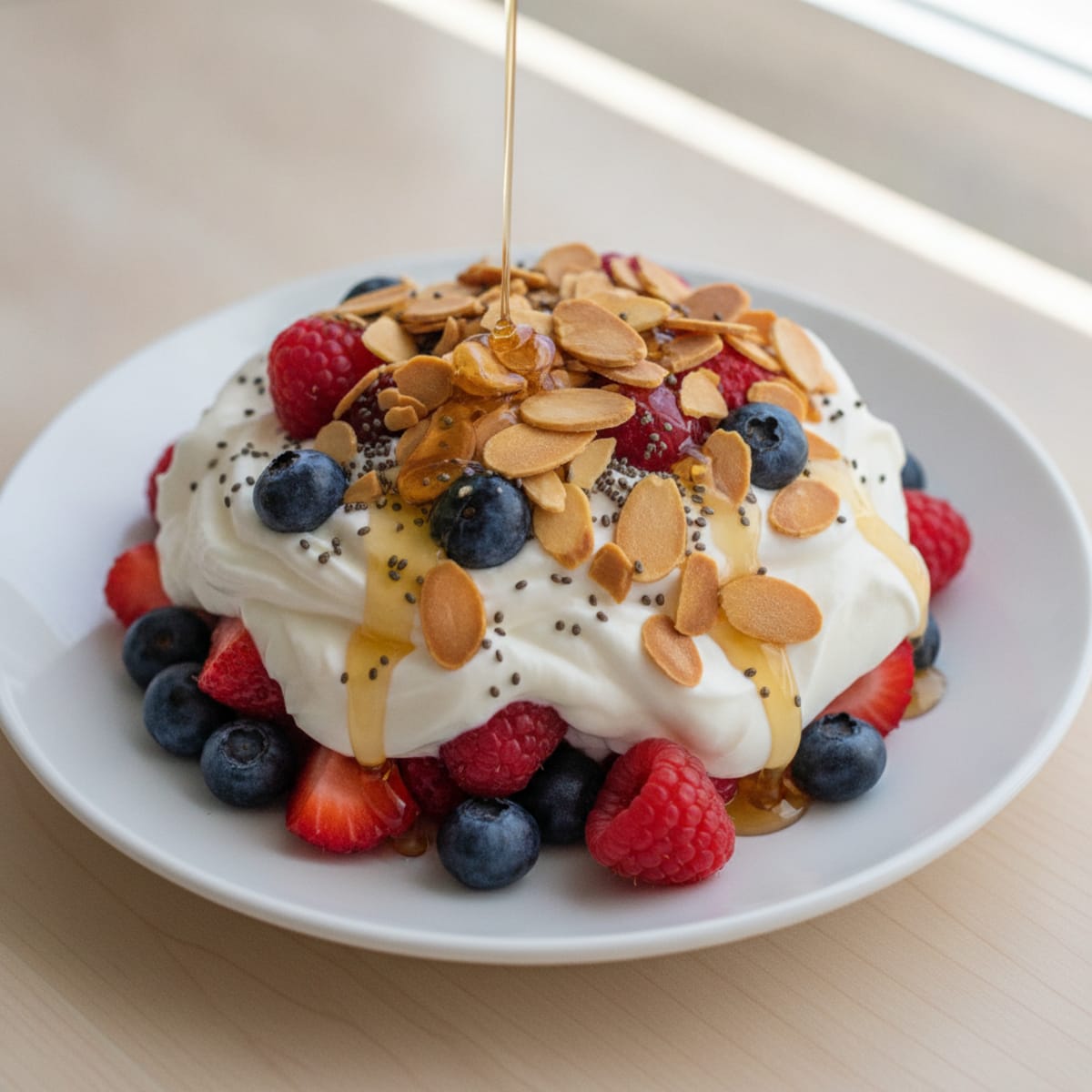 Greek Yogurt Protein Parfait with Mixed Berries