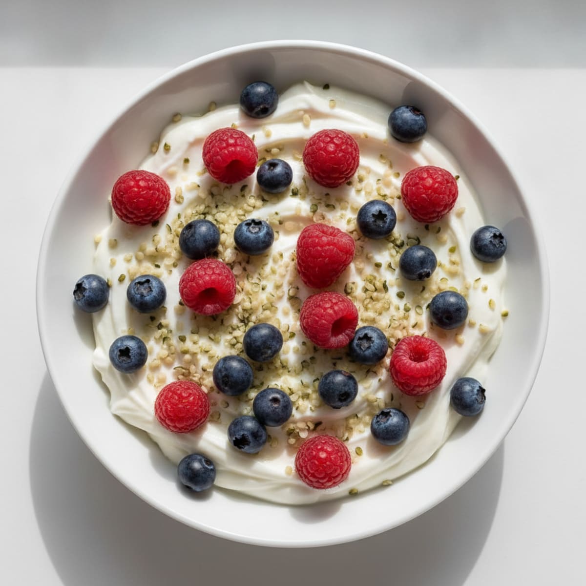 Silky Greek Yogurt Bowl with Hemp Seeds and Berries