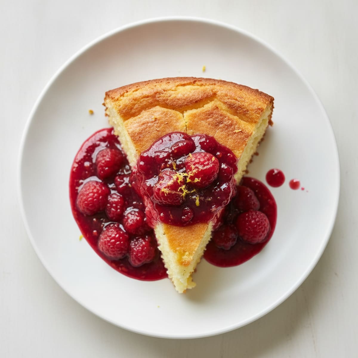 Lemon Ricotta Cake with Berry Coulis