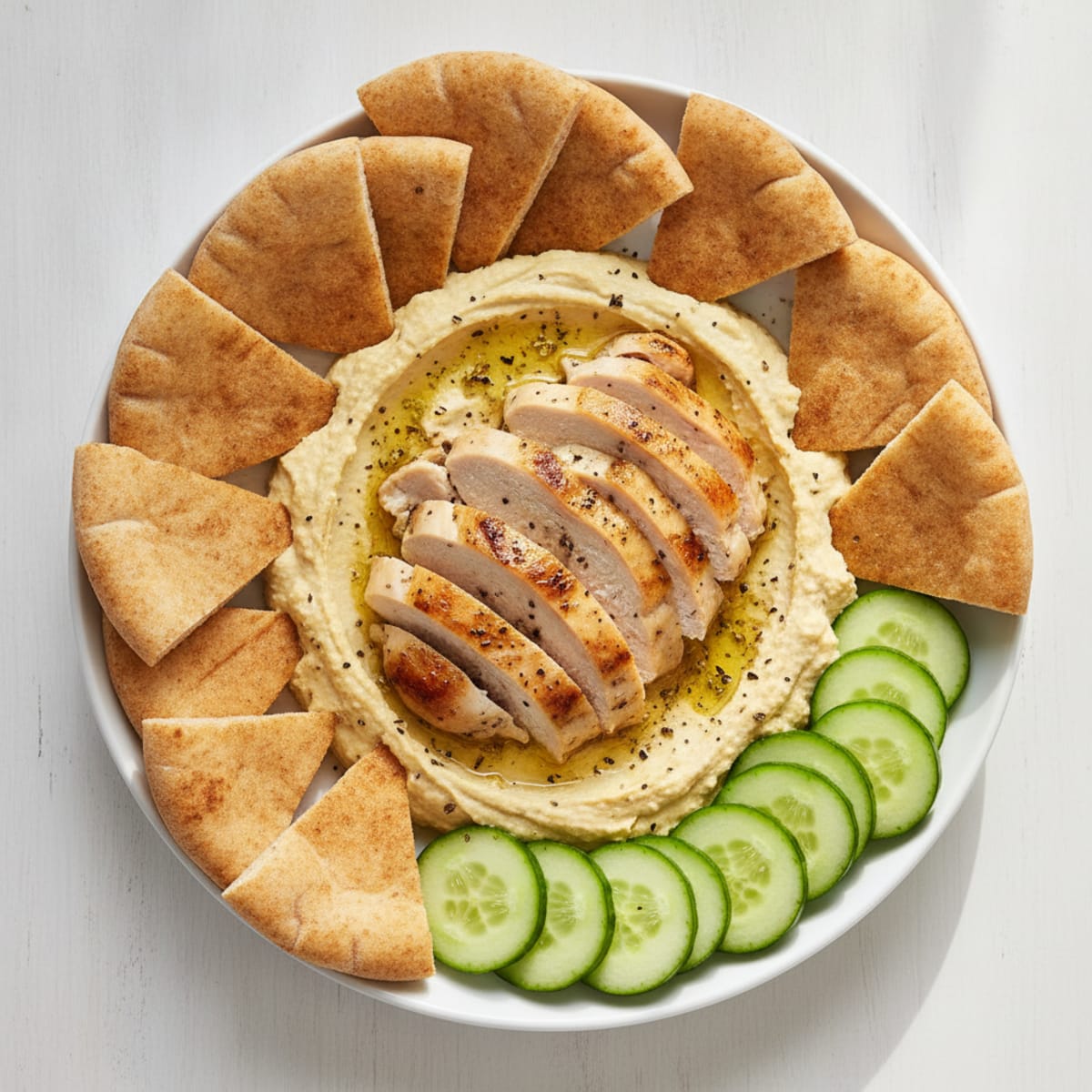 Creamy Hummus with Toasted Pita