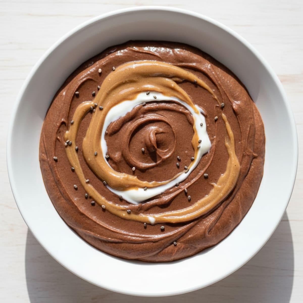 Silky Chocolate Protein Pudding with Almond Butter Swirl