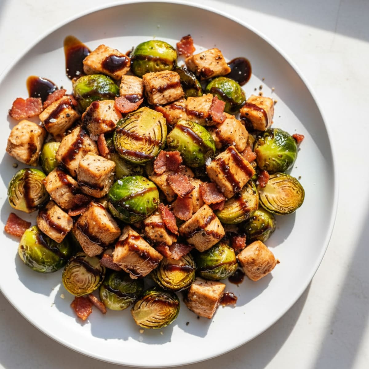 Balsamic-Glazed Brussels Sprouts with Bacon