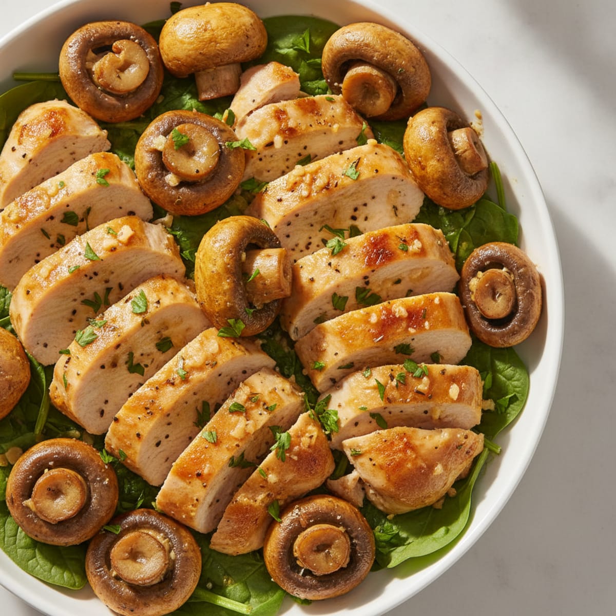 Roasted Garlic Butter Mushrooms