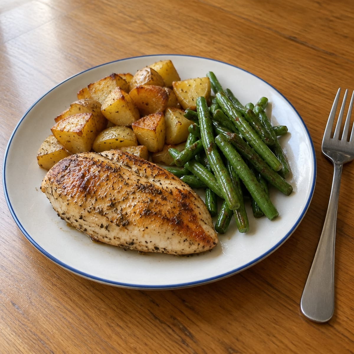 Lemon herb roasted chicken dinner