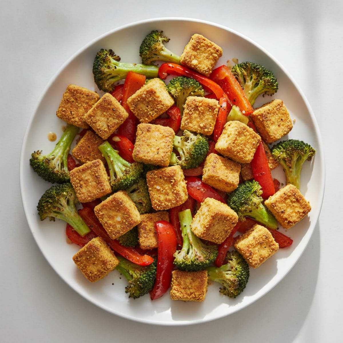 Pan-Seared Tofu with Roasted Vegetables