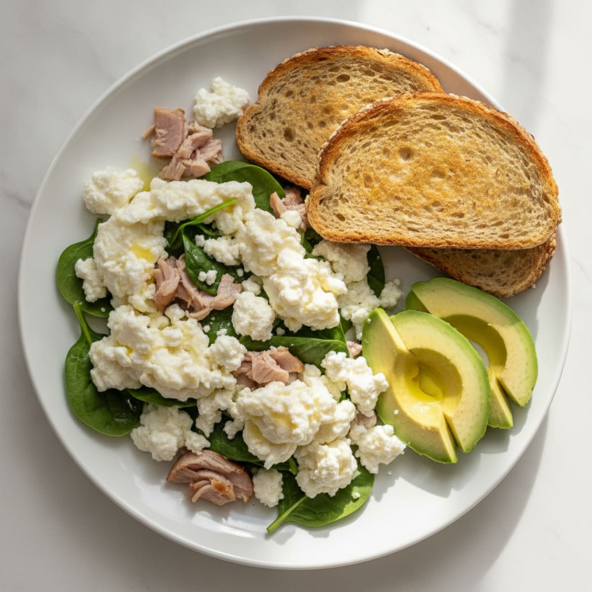 Egg White Scramble with Cottage Cheese and Smoked Turkey